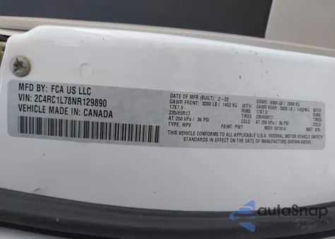 2022 Chrysler Pacifica Hybrid Touring L from USA, damaged, VIN 2C4RC1L78NR129890